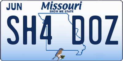 MO license plate SH4D0Z