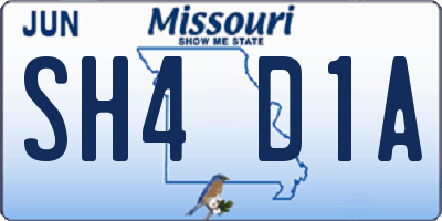 MO license plate SH4D1A