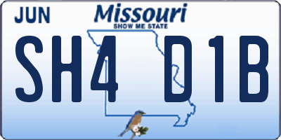 MO license plate SH4D1B