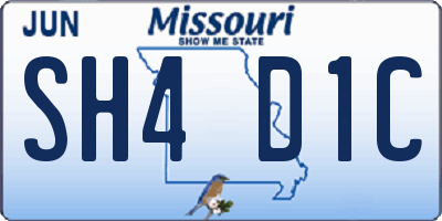 MO license plate SH4D1C