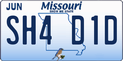 MO license plate SH4D1D