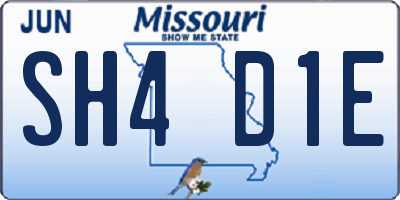 MO license plate SH4D1E