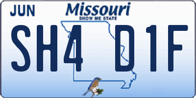 MO license plate SH4D1F