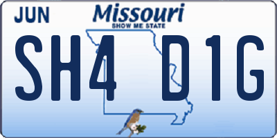 MO license plate SH4D1G