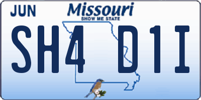 MO license plate SH4D1I