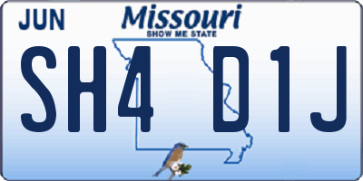 MO license plate SH4D1J