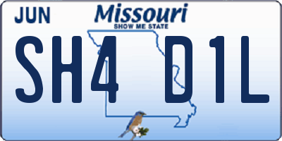 MO license plate SH4D1L