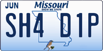 MO license plate SH4D1P