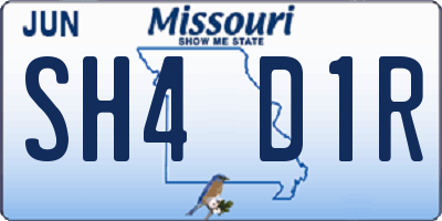 MO license plate SH4D1R