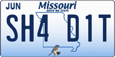 MO license plate SH4D1T