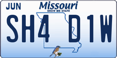 MO license plate SH4D1W