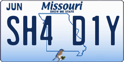 MO license plate SH4D1Y