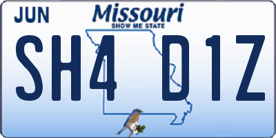 MO license plate SH4D1Z