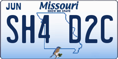 MO license plate SH4D2C