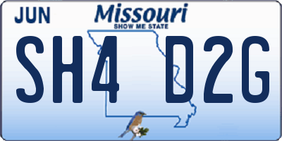 MO license plate SH4D2G