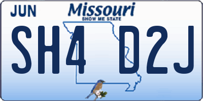 MO license plate SH4D2J