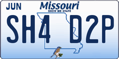 MO license plate SH4D2P