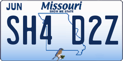 MO license plate SH4D2Z