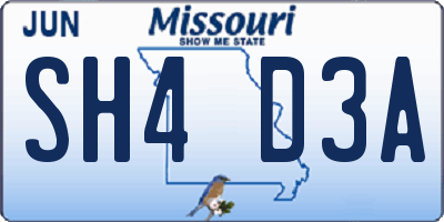 MO license plate SH4D3A