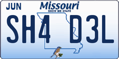 MO license plate SH4D3L