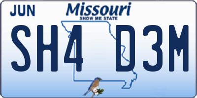 MO license plate SH4D3M