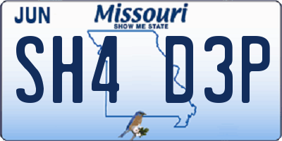 MO license plate SH4D3P