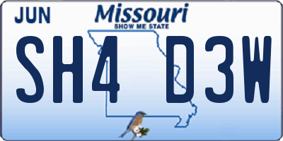 MO license plate SH4D3W