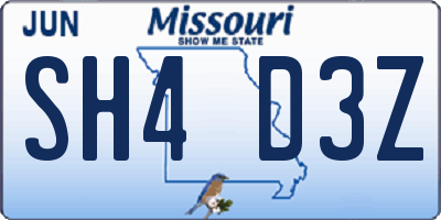 MO license plate SH4D3Z