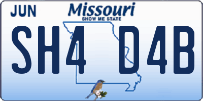 MO license plate SH4D4B