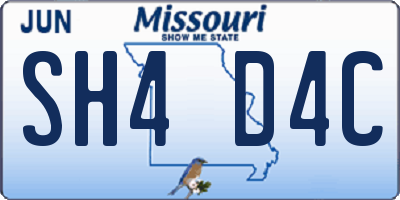 MO license plate SH4D4C