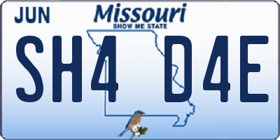 MO license plate SH4D4E