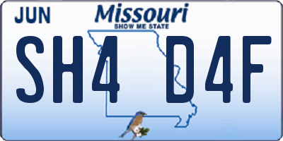 MO license plate SH4D4F