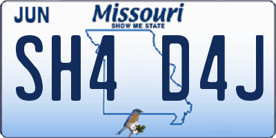 MO license plate SH4D4J