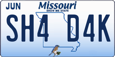 MO license plate SH4D4K