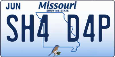 MO license plate SH4D4P
