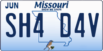 MO license plate SH4D4V