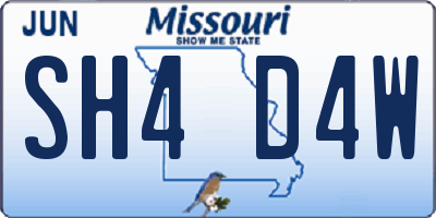 MO license plate SH4D4W