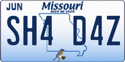 MO license plate SH4D4Z