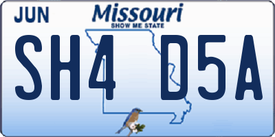 MO license plate SH4D5A