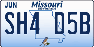 MO license plate SH4D5B