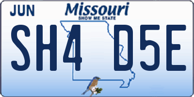 MO license plate SH4D5E