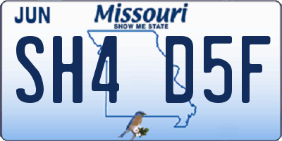 MO license plate SH4D5F
