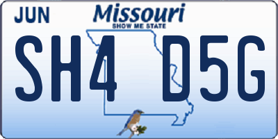 MO license plate SH4D5G