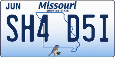 MO license plate SH4D5I