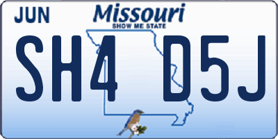 MO license plate SH4D5J