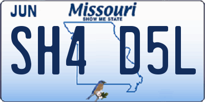 MO license plate SH4D5L