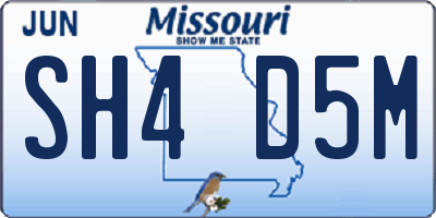 MO license plate SH4D5M