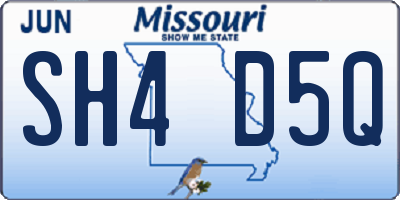 MO license plate SH4D5Q