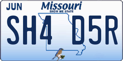 MO license plate SH4D5R