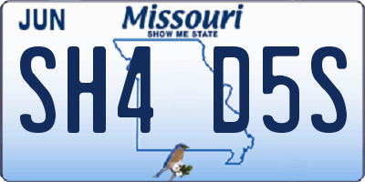 MO license plate SH4D5S